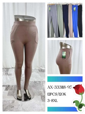 Spodnie damskie, size 3-8xl, paczka 12szt, mix kolor