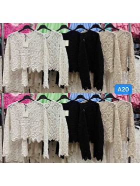 Bluzki damskie Włoski, size uni, paczka 6szt, mix kolor