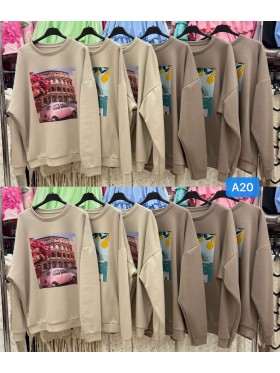 Bluzy damskie Włoski, size uni, paczka 6szt, mix kolor