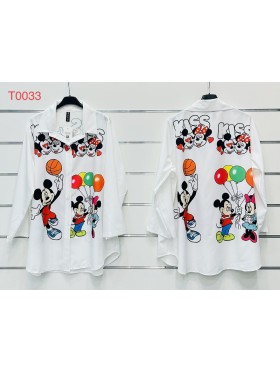 Koszule damskie Włoski, Oversize , paczka 6szt, mix kolor
