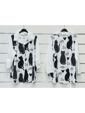 Koszule damskie Włoski, Oversize , paczka 6szt, mix kolor