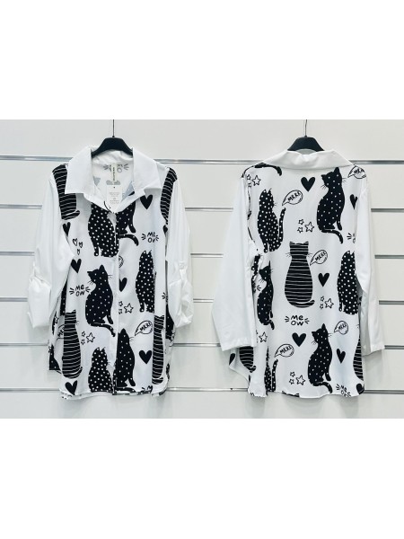 Koszule damskie Włoski, Oversize , paczka 6szt, mix kolor