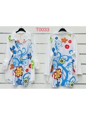 Koszule damskie Włoski, Oversize , paczka 6szt, mix kolor