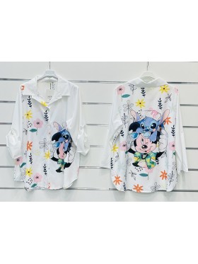 Koszule damskie Włoski, Oversize , paczka 6szt, mix kolor