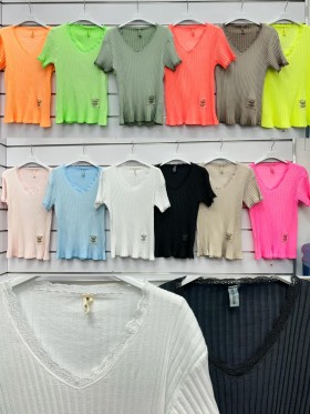 Bluzki damskie Włoski, size uni, paczka 6szt, mix kolor
