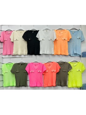 Bluzki damskie Włoski, size uni, paczka 6szt, mix kolor