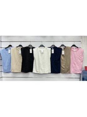 Bluzki damskie Włoski, size uni, paczka 6szt, mix kolor