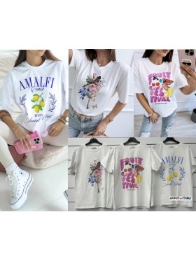 Bluzki damskie Włoskie , Size uni,paczka 6szt,mix kolor