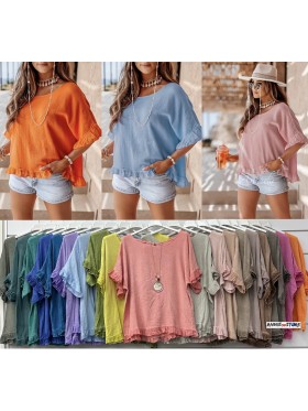 Bluzki damskie Włoskie , Size uni,paczka 6szt,mix kolor