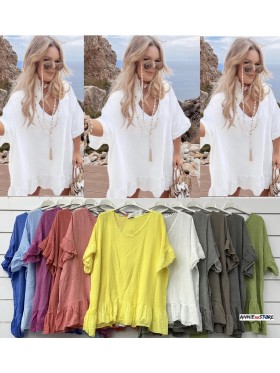 Bluzki damskie Włoskie , Size uni,paczka 6szt,mix kolor