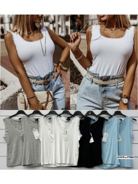 Bluzki damskie Włoskie , Size uni,paczka 6szt,mix kolor