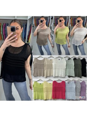 Bluzki damskie Włoskie , Size uni,paczka 6szt,mix kolor