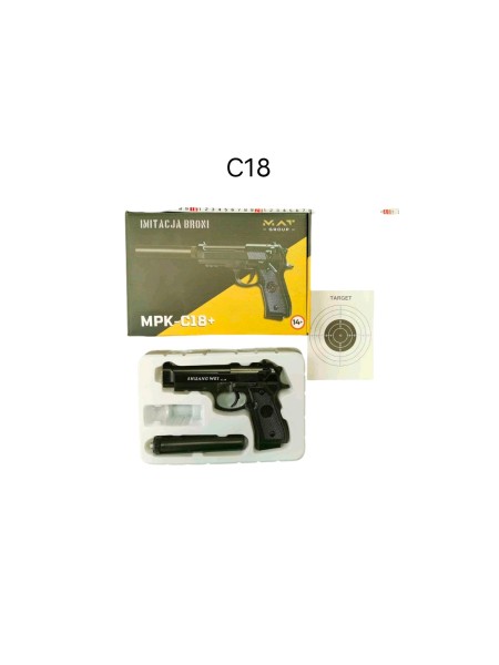 PISTOLET METALOWY. 3 SZT / PACZKA, KOLOR JAK NA ZDZIĘCIU