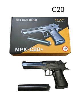 PISTOLET METALOWY. 3 SZT / PACZKA, KOLOR JAK NA ZDZIĘCIU