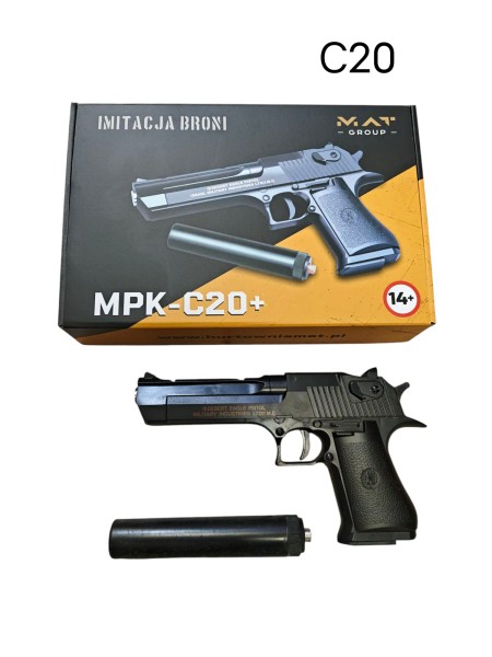 PISTOLET METALOWY. 3 SZT / PACZKA, KOLOR JAK NA ZDZIĘCIU