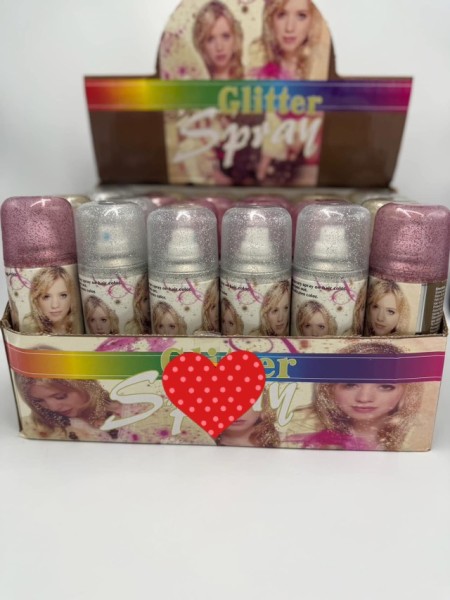 ZABAWKI GLITTER SPRAY 24 SZT / PACZKA, KOLOR JAK NA ZDZIĘCIU