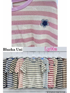 Bluzki damskie Włoskie , Size uni,paczka 6szt,mix kolor