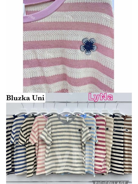 Bluzki damskie Włoskie , Size uni,paczka 6szt,mix kolor