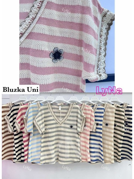 Bluzki damskie Włoskie , Size uni,paczka 6szt,mix kolor