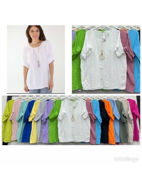 Bluzki damskie Włoskie , Size uni,paczka 6szt,mix kolor