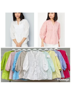 Koszule damskie Włoskie , Size uni,paczka 6szt,mix kolor