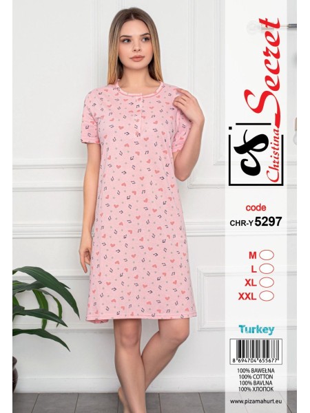 Koszule nocne damskie tureckie ,size m-2xl,paczka 12szt,jeden kolor