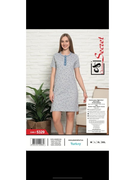 Koszule nocne damskie tureckie ,size m-2xl,paczka 12szt,jeden kolor