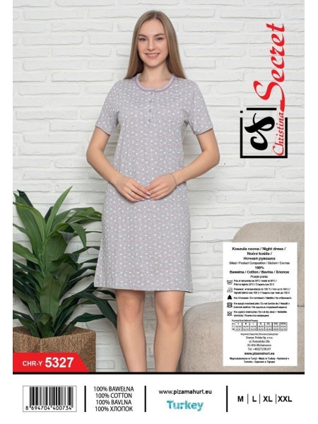 Koszule nocne damskie tureckie ,size m-2xl,paczka 12szt,jeden kolor