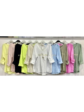 Bluzki  damskie Włoski ,size uni ,paczka 6szt ,mix kolor