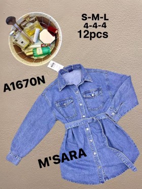 Kurtki Jeansowe damskie M'sara, size S-L, paczka 12szt,