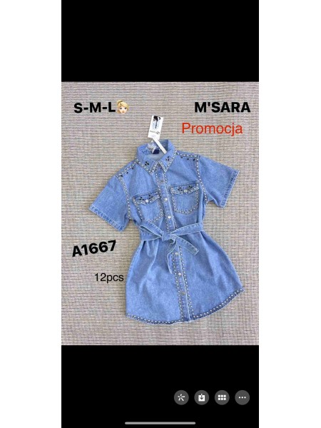 Kurtki Jeansowe damskie M'sara, size S-L, paczka 12szt,