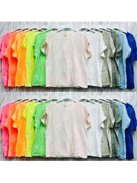 Bluzki damskie Włoskie , Size uni,paczka 6szt,mix kolor