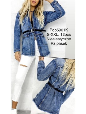 Kurtki Jeansowe damskie , size S-2XL, paczka 12szt,