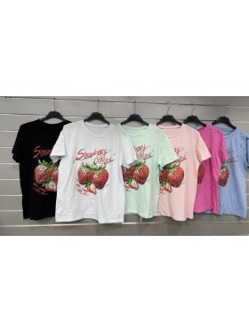 Bluzki damskie Włoski, size uni, paczka 6szt, mix kolor