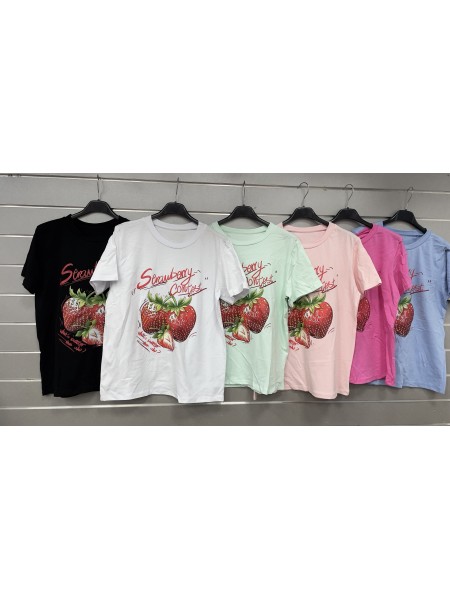 Bluzki damskie Włoski, size uni, paczka 6szt, mix kolor