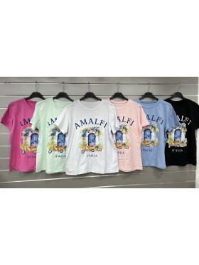 Bluzki damskie Włoski, size uni, paczka 6szt, mix kolor