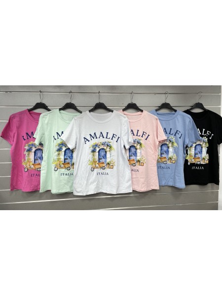 Bluzki damskie Włoski, size uni, paczka 6szt, mix kolor