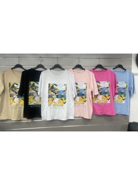 Bluzki damskie Włoski, size uni, paczka 6szt, mix kolor