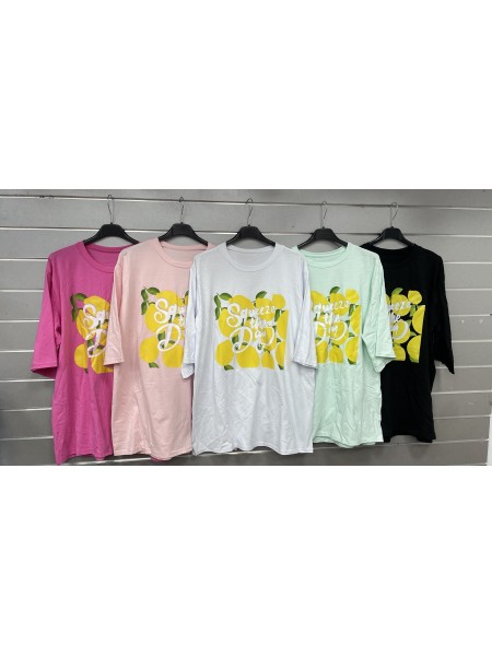 Bluzki damskie Włoski, size uni, paczka 6szt, mix kolor