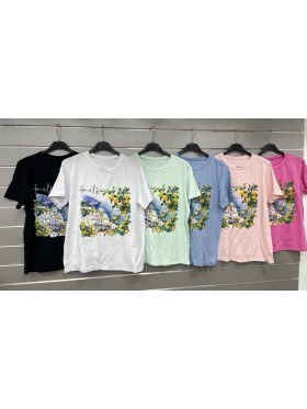 Bluzki damskie Włoski, size uni, paczka 6szt, mix kolor