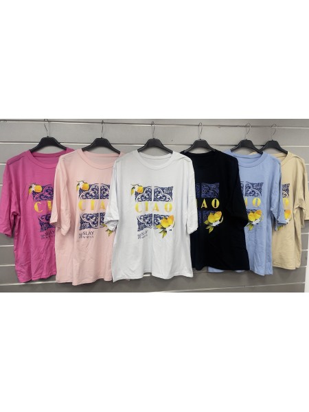 Bluzki damskie Włoski, size uni, paczka 6szt, mix kolor