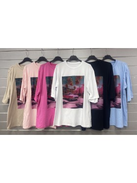 Bluzki damskie Włoski, size uni, paczka 6szt, mix kolor