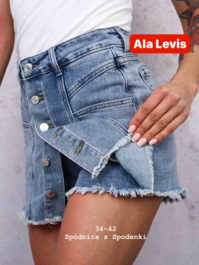 Spódnica krótka Jeansowa damska  ,size 34-42 ,paczka 10szt ,