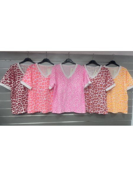 Bluzki damskie Włoski, size uni, paczka 6szt, mix kolor