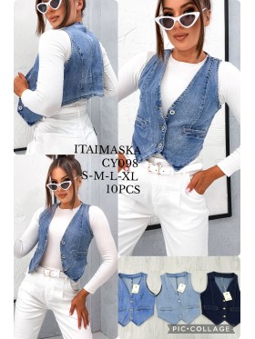 Kamizelki Jeansowe damskie  ,size s-xl,paczka 10szt ,