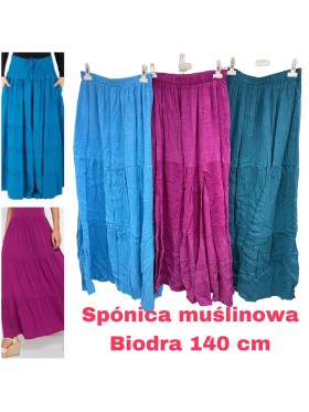 Spódnica długa damskie Włoski, size uni, paczka 6szt, mix kolor