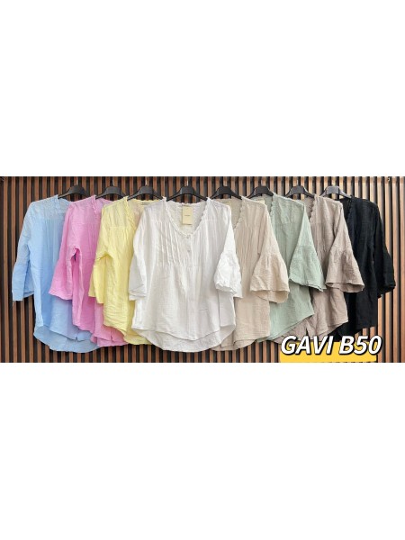 Bluzki damskie Włoski, size uni, paczka 6szt, mix kolor