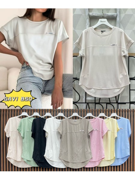 Bluzki damskie Włoski, size uni, paczka 6szt, mix kolor