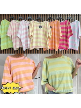 Bluzki damskie Włoski, size uni, paczka 6szt, mix kolor