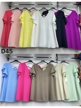 Bluzki damskie Włoski, size uni, paczka 6szt, mix kolor
